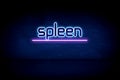 Spleen - blue neon announcement signboard