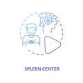 Spleen center blue gradient concept icon