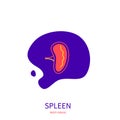 Spleen lymphatic system body organ outline icon