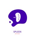 Human spleen body organ silhouette pictogram icon