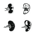 Spleen milt anatomy icons set, simple style