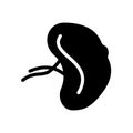 Spleen symbol flat black line icon, Vector Illustration