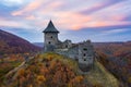 Splendid aerial view of the famous Castle of Somosko