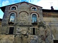 Splendid ancient house in Saluzzo town, Piedmont region, Italy. History, enchanting architecture and art