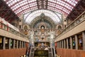 The splendid Antwerp Railway Station Antwerpen-Centraal, Belgium Royalty Free Stock Photo