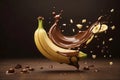 Splendid Banana Leap amidst Chocolate Splash