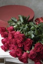 Splendid bouquet of red roses on a table Royalty Free Stock Photo