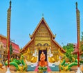 The splendid building of Wat Phra Singh Ubosot, Chiang Rai, Thailand Royalty Free Stock Photo