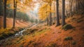 Splendid colorful autumn landscape, Autumn scene of colorful hills in popular landscape Royalty Free Stock Photo