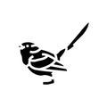 splendid fairywren bird exotic glyph icon vector illustration