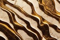 Splendid golden marble abstract background in digital art 3D illustration.