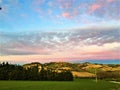 Splendid landscape, enchanting nature, sea, sunset and hills in Marche region, Italy