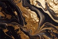 Splendid modern marbling painting abstract design of black and gold wavy veins pattern texture marble
