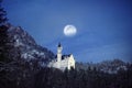 Splendid night scene of royal castle Neuschwanstein and surrounding area in Bavaria, Germany Deutschland Royalty Free Stock Photo