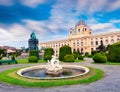 Splendid norning landscape in Maria Theresa Square with famous N