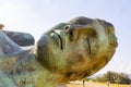 Splendid statue of Icarus by Igor Mitoraj located in the archaeological park of the Valley of the Temples in Agrigento Royalty Free Stock Photo