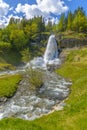 Splendid summer view with popular waterfall Steinsdalsfossen on Royalty Free Stock Photo