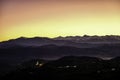 Splendid sunset behind the Monviso mountain range, in Piedmont