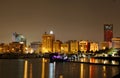 Splendid view of illuminated Al Fateh Highway Highrise buildings, Bahrain Royalty Free Stock Photo