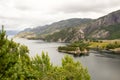 Splendid view of Lysebotn beach in Forsand, Lysebotn on cloudy day Royalty Free Stock Photo