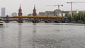 Splendid view of the OberbaumbrÃÂ¼cke, a two-level bridge over the Spree river Berlin, Germany Royalty Free Stock Photo