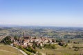 Aerial view of the vineyards of Castiglione Tinella, Piedmont. Royalty Free Stock Photo