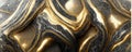 Splendid wavy pattern black and gold marbling .