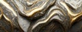 Splendid wavy pattern black and gold marbling .