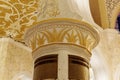 The splendor of decorative decorations of interior of Sheikh Zayed Grand Mosque in Abu Dhabi city, United Arab Emirates