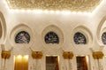 The splendor of decorative decorations of interior of Sheikh Zayed Grand Mosque in Abu Dhabi city, United Arab Emirates