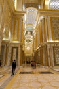 The splendor of the ornate interior of the presidential palace - Qasr Al Watan in Abu Dhabi city, United Arab Emirates