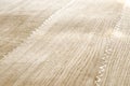 Spliced oak veneer with glue thread closeup Royalty Free Stock Photo