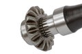 Splined connection the conical pinion and shaft, with clipping path