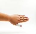 Splint finger a broken bone Royalty Free Stock Photo