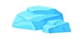 Splinter ice. Cartoon freez piece, part of freezing sea, flat vector illustration
