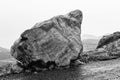 Splinter rocks at the edge of a mountain road