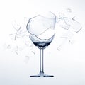 Splintering wine glass Royalty Free Stock Photo