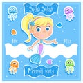 Splish splash - Mermaid party - invitation card Royalty Free Stock Photo