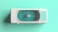 Split air conditioner on color wall. Closeup image. Royalty Free Stock Photo