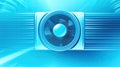 Split air conditioner on color wall. Closeup image. Royalty Free Stock Photo