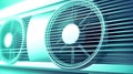 Split air conditioner on color wall. Closeup image. Royalty Free Stock Photo