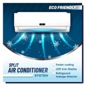 Split Air Conditioner System Promo Banner Vector