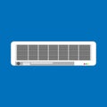 Split air conditioner vector icon climate control white. Isolated appliance system ventilation equipment. Wall unit clean machine Royalty Free Stock Photo