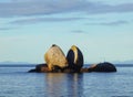 Split Apple Rock in Abel Tasman National Park, New Zealand. Royalty Free Stock Photo