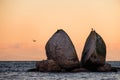 Split Apple rocks. the famous rocks in Abel Tasman National park, Kaiteriteri, New Zealand Royalty Free Stock Photo