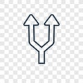 Split Arrows concept vector linear icon isolated on transparent