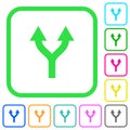 Split arrows up vivid colored flat icons