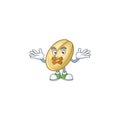 Split bean cartoon character style with silent gesture Royalty Free Stock Photo