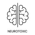 A split brain icon in vector, with a dividing line and neural connections, representing brain damage and neurotoxicity Royalty Free Stock Photo