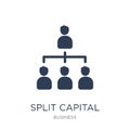 Split capital investment trusts icon. Trendy flat vector Split c